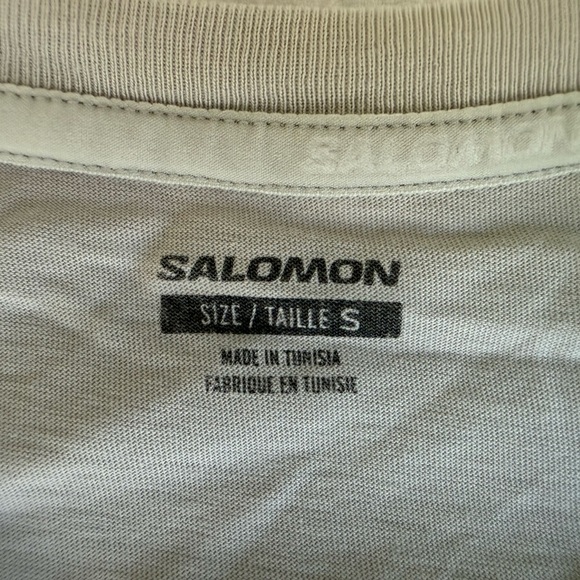 Salomon Men’s Performance Logo T-Shirt Gray Small Outdoor Hiking Trail Tee - Picture 3 of 10